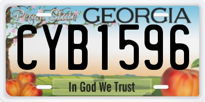 GA license plate CYB1596