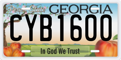 GA license plate CYB1600