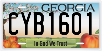 GA license plate CYB1601