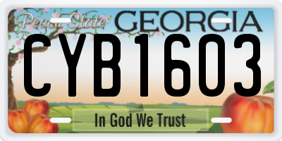GA license plate CYB1603