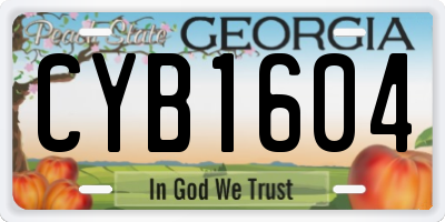 GA license plate CYB1604