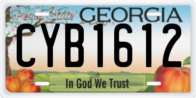 GA license plate CYB1612