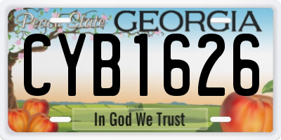 GA license plate CYB1626