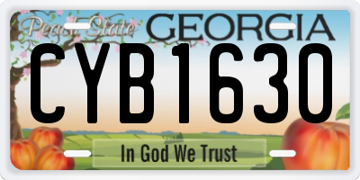GA license plate CYB1630