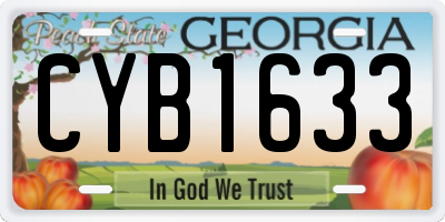 GA license plate CYB1633