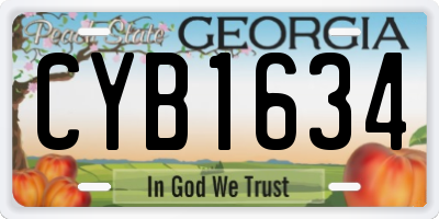 GA license plate CYB1634