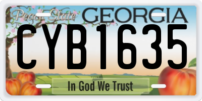 GA license plate CYB1635