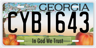 GA license plate CYB1643