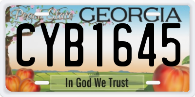 GA license plate CYB1645