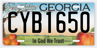 GA license plate CYB1650
