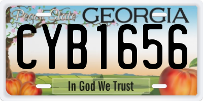 GA license plate CYB1656