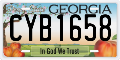 GA license plate CYB1658