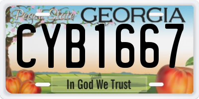 GA license plate CYB1667
