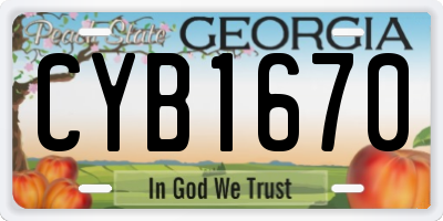 GA license plate CYB1670