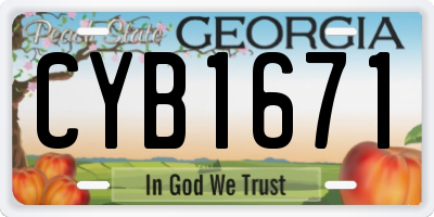 GA license plate CYB1671