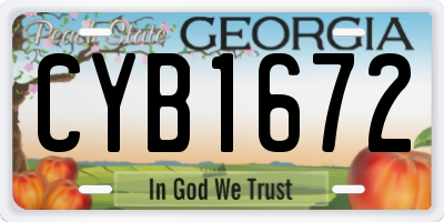 GA license plate CYB1672
