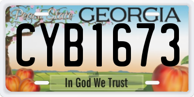 GA license plate CYB1673