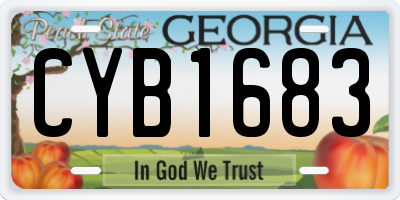 GA license plate CYB1683
