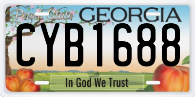 GA license plate CYB1688