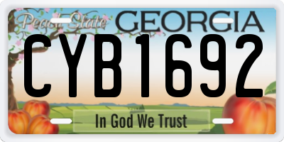 GA license plate CYB1692
