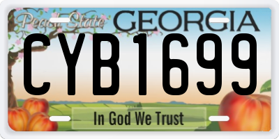 GA license plate CYB1699