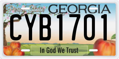 GA license plate CYB1701