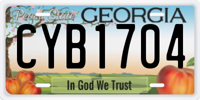 GA license plate CYB1704