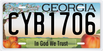 GA license plate CYB1706