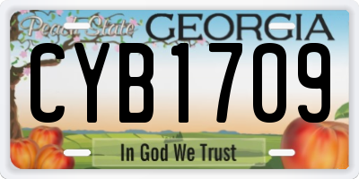 GA license plate CYB1709
