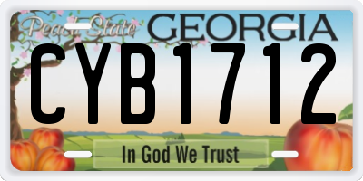 GA license plate CYB1712