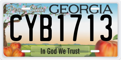 GA license plate CYB1713