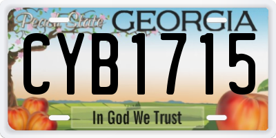 GA license plate CYB1715