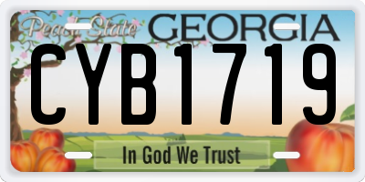 GA license plate CYB1719