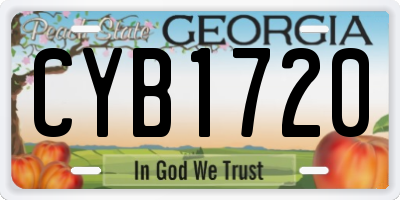 GA license plate CYB1720