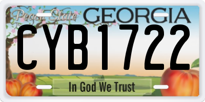 GA license plate CYB1722