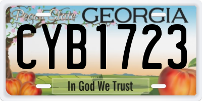 GA license plate CYB1723