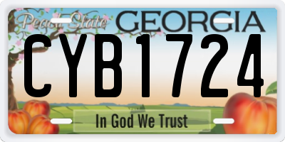 GA license plate CYB1724