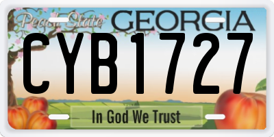GA license plate CYB1727