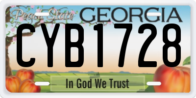 GA license plate CYB1728