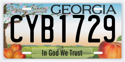 GA license plate CYB1729
