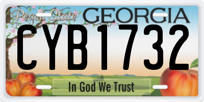 GA license plate CYB1732