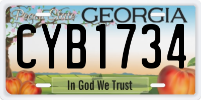 GA license plate CYB1734