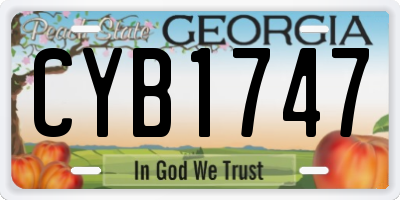 GA license plate CYB1747
