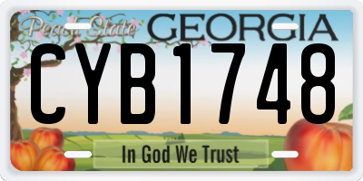 GA license plate CYB1748