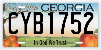 GA license plate CYB1752