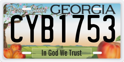 GA license plate CYB1753