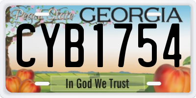 GA license plate CYB1754