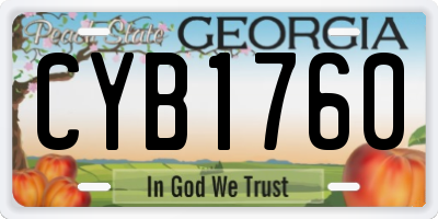 GA license plate CYB1760