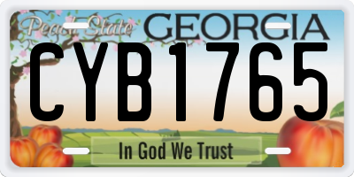 GA license plate CYB1765