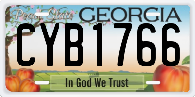 GA license plate CYB1766